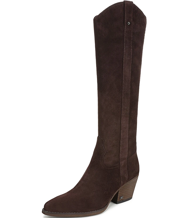 Sam Edelman Wyatt Suede Point Toe Tall Western Boots