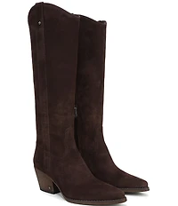 Sam Edelman Wyatt Suede Point Toe Tall Western Boots