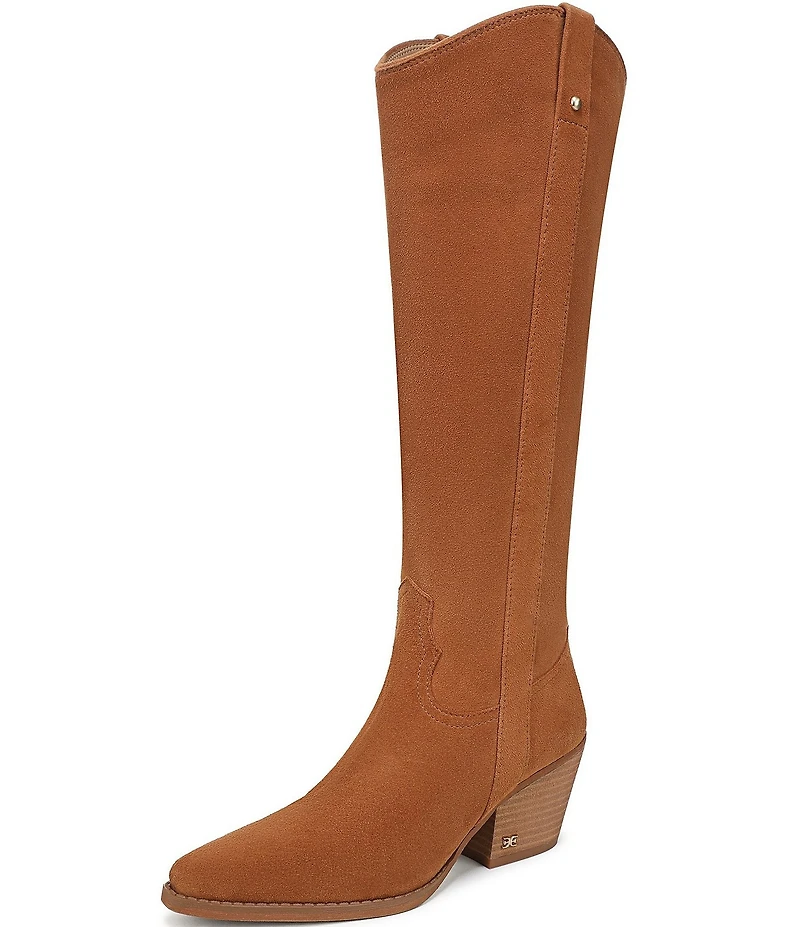 Sam Edelman Wyatt Suede Point Toe Tall Western Boots