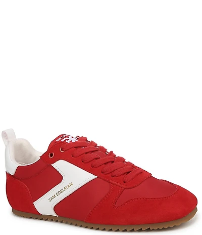 Sam Edelman Zaria Suede and Nylon Lace Up Sneakers