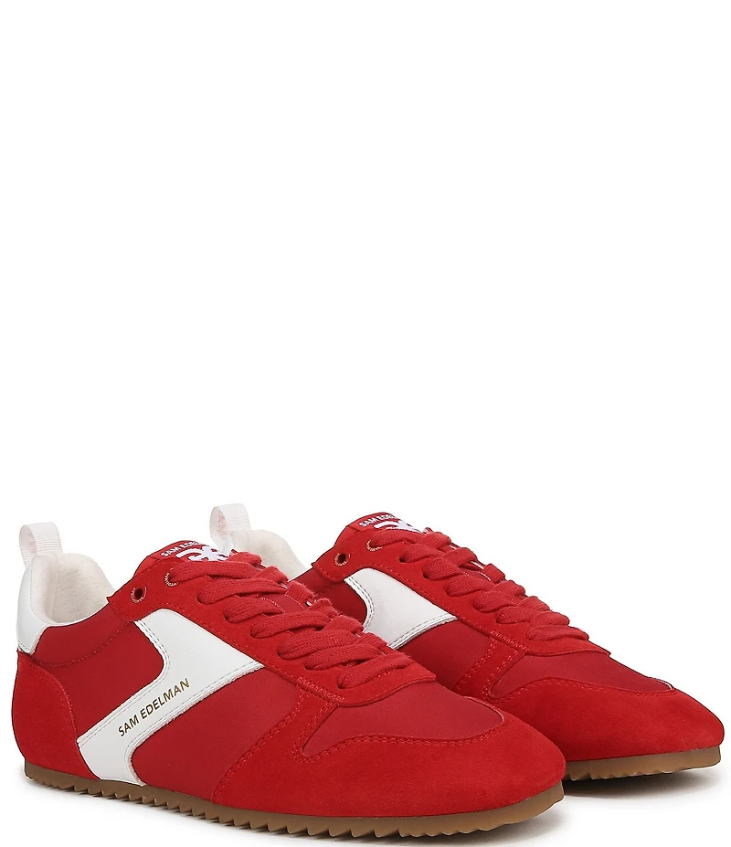 Sam Edelman Zaria Suede and Nylon Lace Up Sneakers