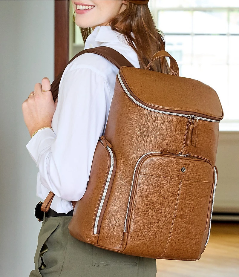 Samsonite Mobile Solution 2 Leather Deluxe Backpack