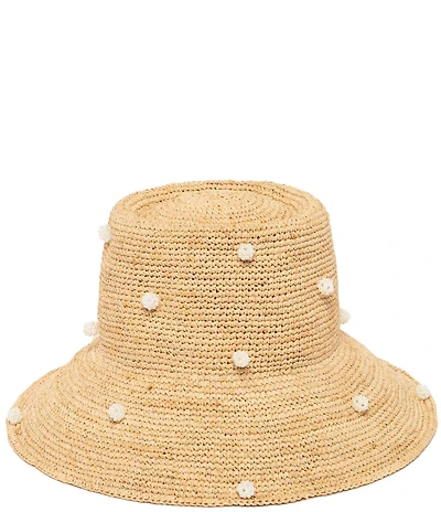 San Diego Hat Company Perla Crochet Raffia Pearl Cluster Bell Bucket Hat