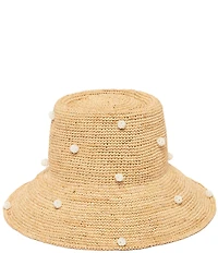 San Diego Hat Company Perla Crochet Raffia Pearl Cluster Bell Bucket Hat