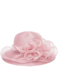 San Diego Hat Company Organza Ruffle Mesh Round Dress Hat