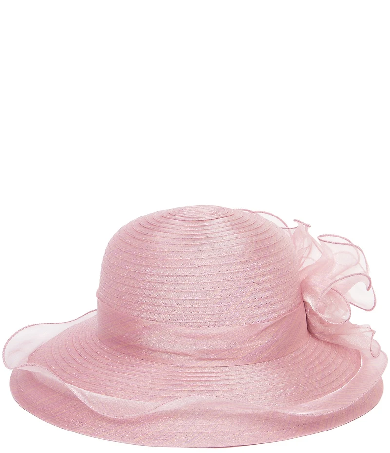 San Diego Hat Company Organza Ruffle Mesh Round Dress Hat
