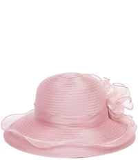 San Diego Hat Company Organza Ruffle Mesh Round Dress Hat
