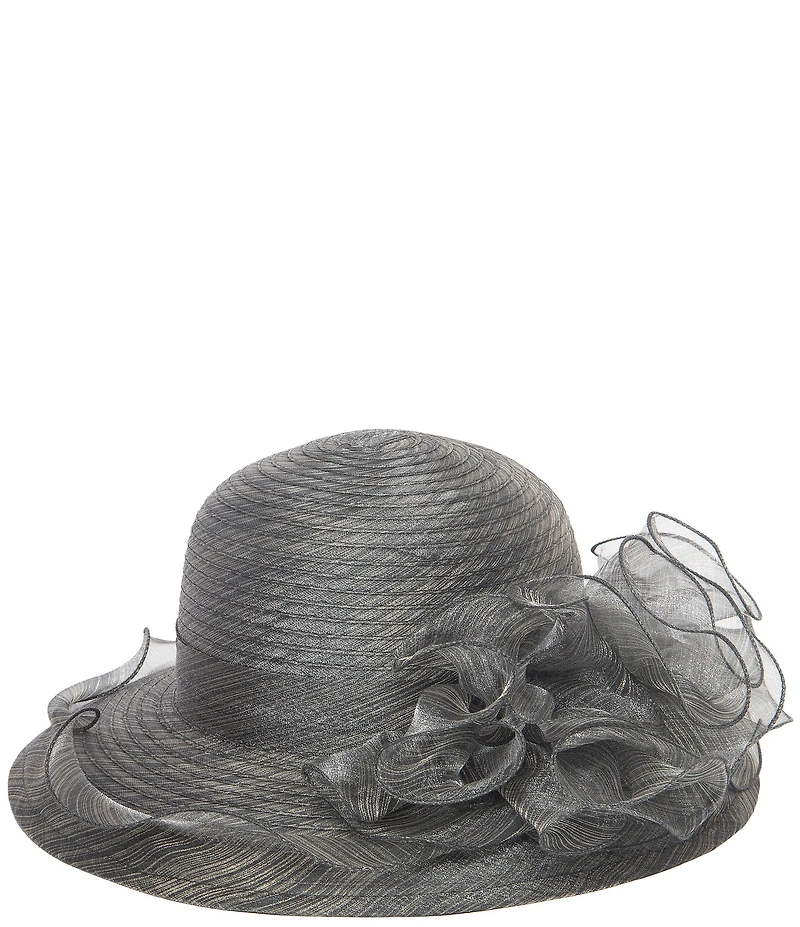 San Diego Hat Company Organza Ruffle Mesh Round Dress Hat