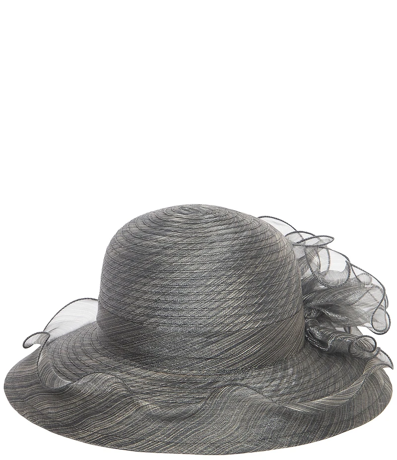 San Diego Hat Company Organza Ruffle Mesh Round Dress Hat