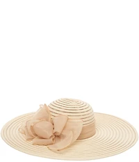 San Diego Hat Company Wide Brim Floral Bow Detail Dress Hat