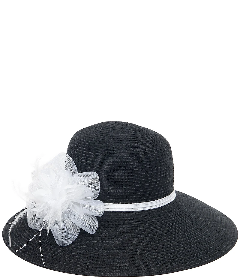 San Diego Hat Company Floral Organza Dress Hat