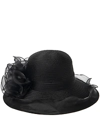 San Diego Hat Company Organza Ruffle Mesh Round Dress Hat