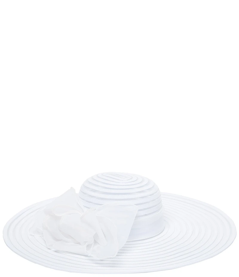 San Diego Hat Company Wide Brim Floral Bow Detail Dress Hat