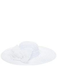 San Diego Hat Company Wide Brim Floral Bow Detail Dress Hat