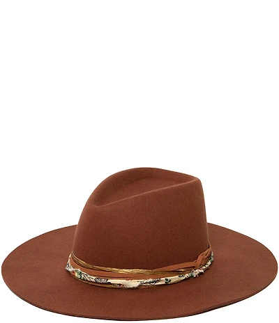 San Diego Hat Company Farrah Wool Fabric Band Fedora Hat