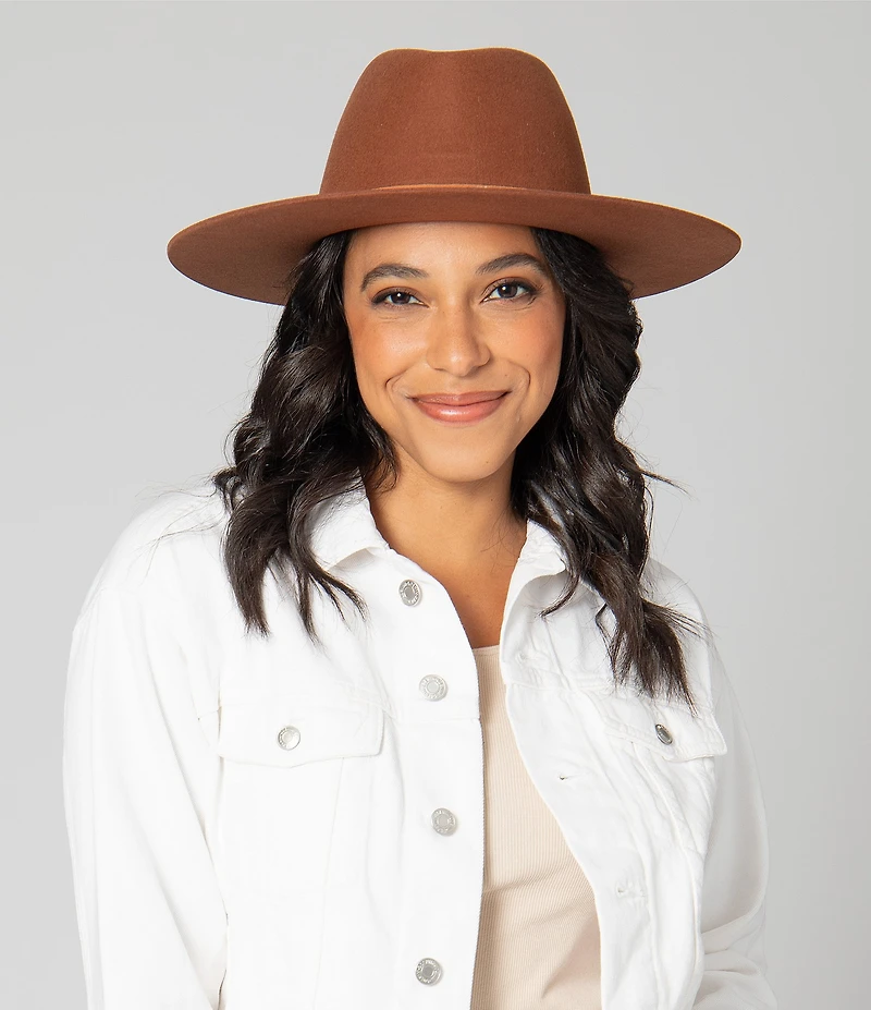 San Diego Hat Company Farrah Wool Fabric Band Fedora Hat