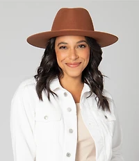 San Diego Hat Company Farrah Wool Fabric Band Fedora Hat