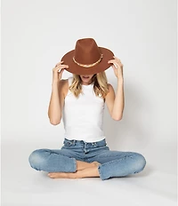 San Diego Hat Company Farrah Wool Fabric Band Fedora Hat