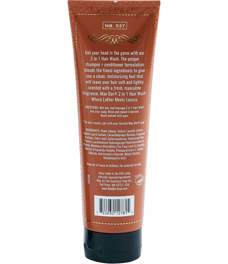 San Francisco Soap Company Man Bar 2 in 1 Hair Wash Spiced Tobacco