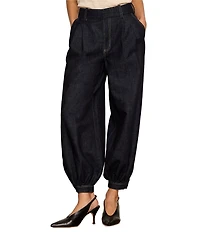 Sanctuary Balloon Leg Semi High Rise Tencel Denim Trouser Pants