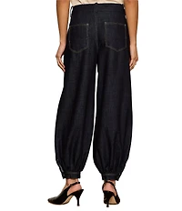 Sanctuary Balloon Leg Semi High Rise Tencel Denim Trouser Pants