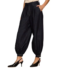 Sanctuary Balloon Leg Semi High Rise Tencel Denim Trouser Pants