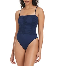 Sanctuary Beach Goddess Banded Shirred One Piece Swimsuit