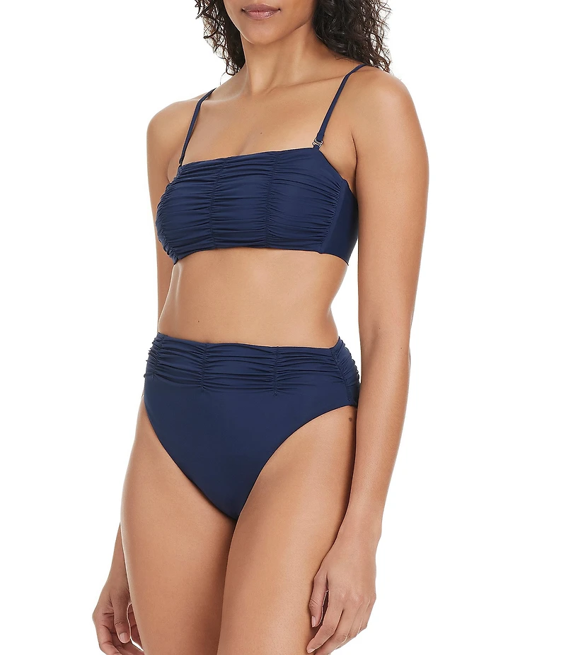 Sanctuary Beach Goddess Solid Straight Neck Bandeau Swim Top