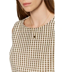 Sanctuary Better Days Gingham Print Crew Neck Sleeveless Seersucker Coordinating Shell Top