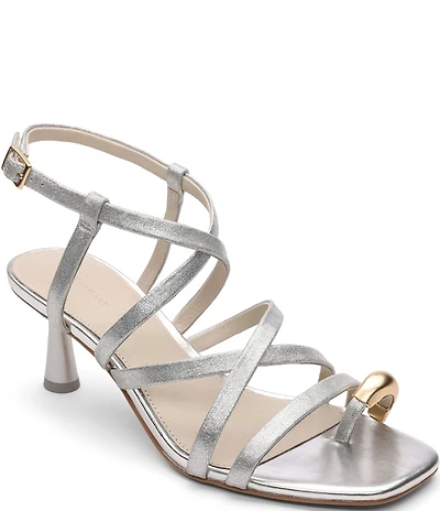 Sanctuary Beyond Leather Toe Ring Hardware Slingback Dress Sandals