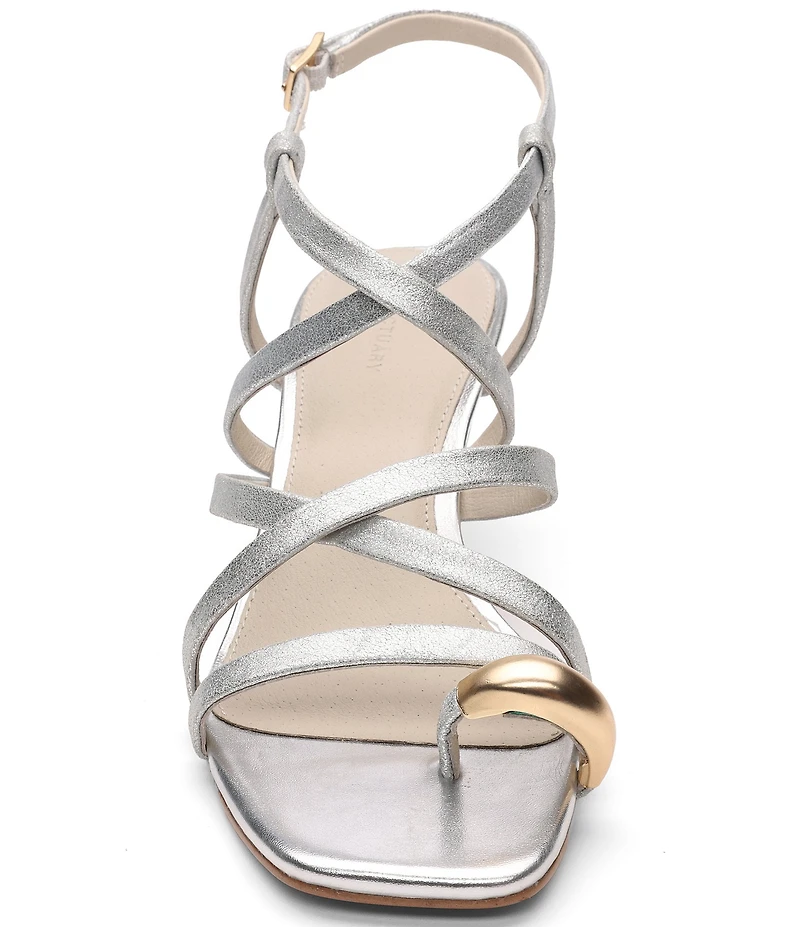 Sanctuary Beyond Leather Toe Ring Hardware Slingback Dress Sandals