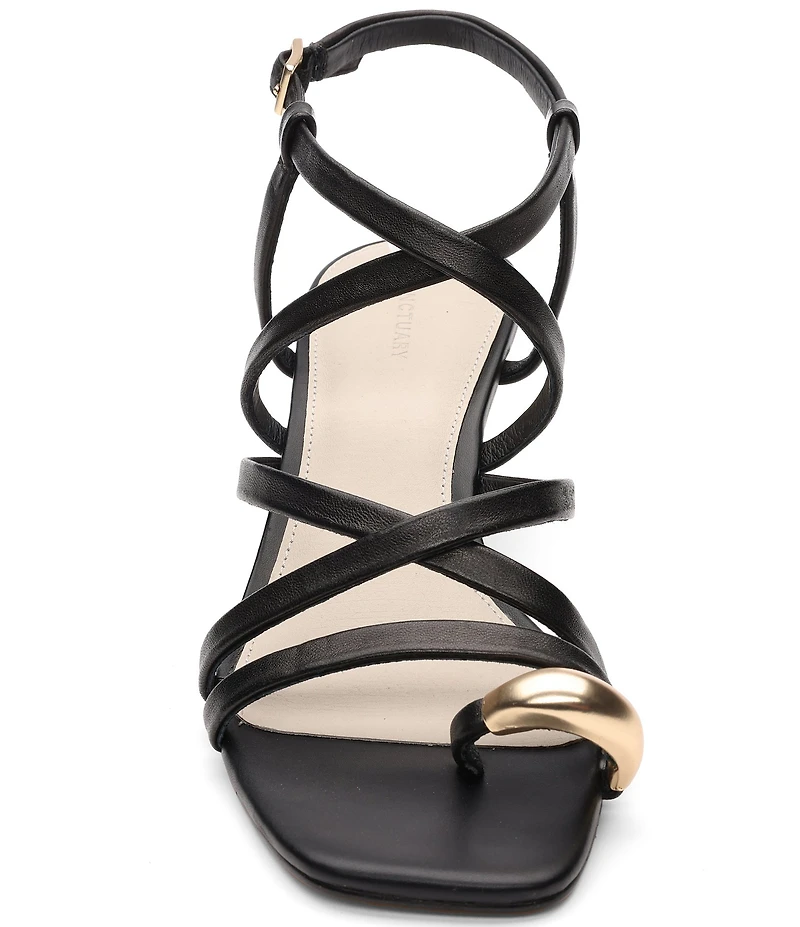 Sanctuary Beyond Leather Toe Ring Hardware Slingback Dress Sandals