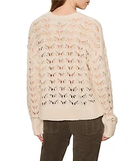 Sanctuary Boheme Pointelle Crew Neck Long Sleeve Popover Sweater