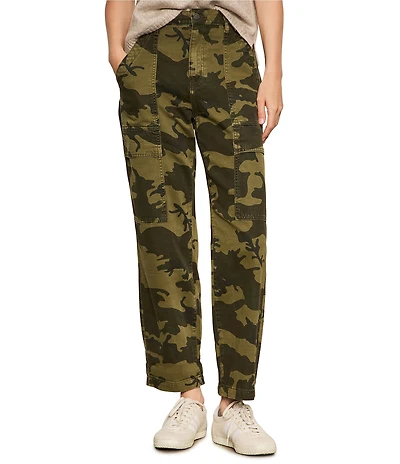 Sanctuary Camo Printed High Rise Boyfriend Utility Barrel Leg Pants