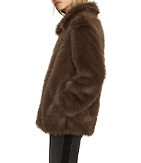 Sanctuary Carmen Collard Long Sleeve Faux Fur Coat