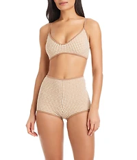 Sanctuary Check Me Out Gingham Scoop Neck Bralette Swim Top