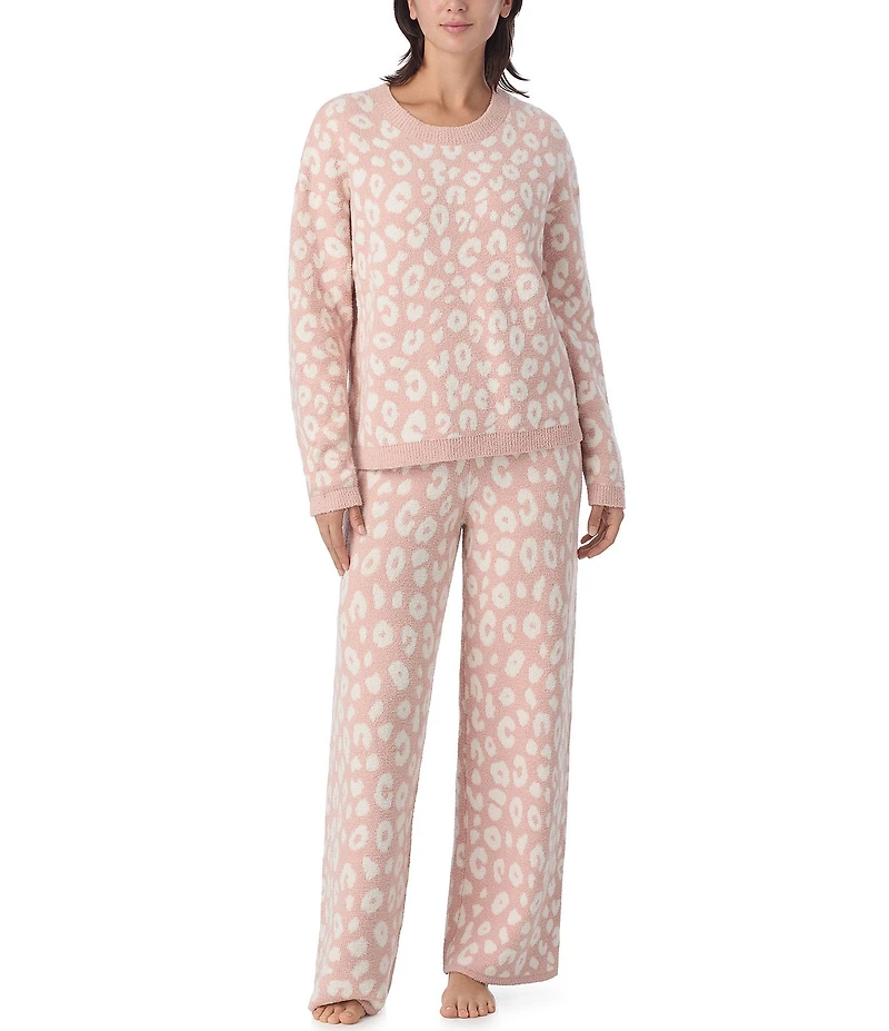 Sanctuary Cheetah Print Long Sleeve Pullover Sweater Knit Long Lounge Set