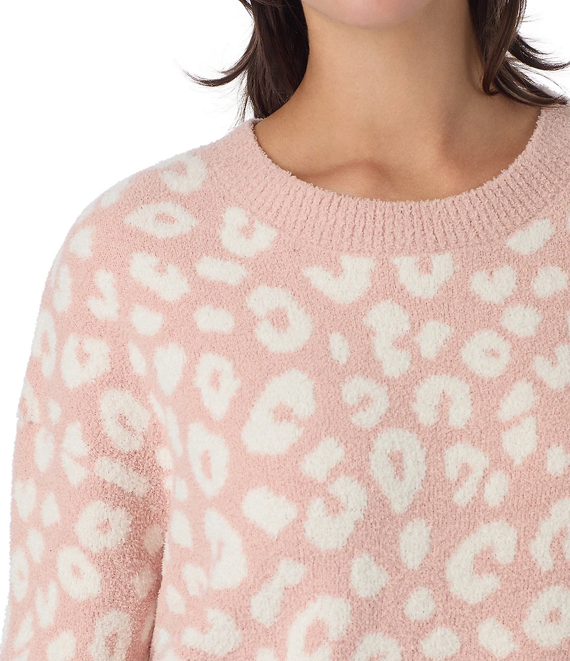 Sanctuary Cheetah Print Long Sleeve Pullover Sweater Knit Long Lounge Set