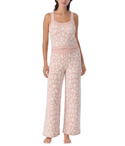 Sanctuary Cheetah Print Sweater Knit Sleeveless Tank & Lounge Pant Set
