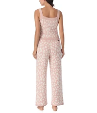 Sanctuary Cheetah Print Sweater Knit Sleeveless Tank & Lounge Pant Set