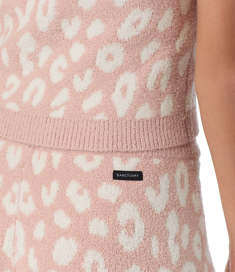 Sanctuary Cheetah Print Sweater Knit Sleeveless Tank & Lounge Pant Set