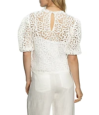 Sanctuary Cherished Lace Crew Neck Short Sleeve Top