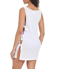 Sanctuary Coastal Covers Scoop Neck Side Tie A-Line Swim Cover Up Dress