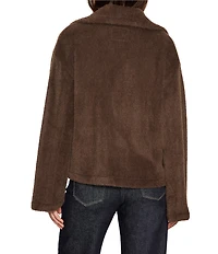 Sanctuary Colette Faux Fur Notch Lapel Long Sleeve Button Front Jacket