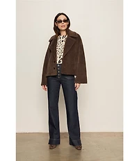 Sanctuary Colette Faux Fur Notch Lapel Long Sleeve Button Front Jacket