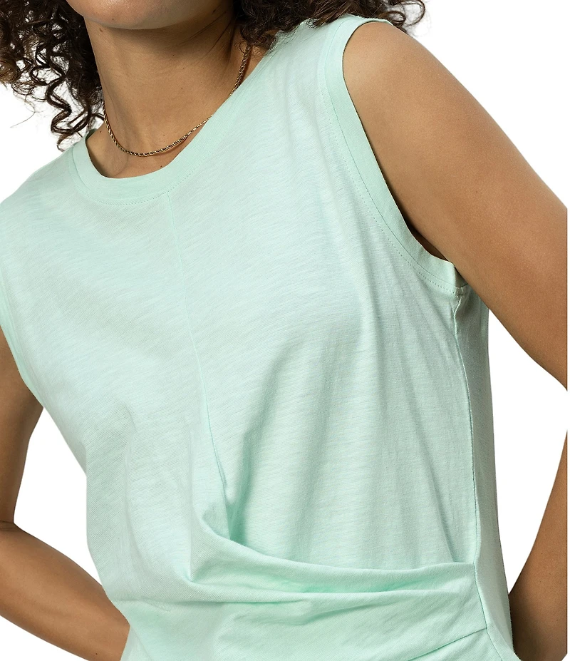 Sanctuary Crew Neck Sleeveless Draped Tank