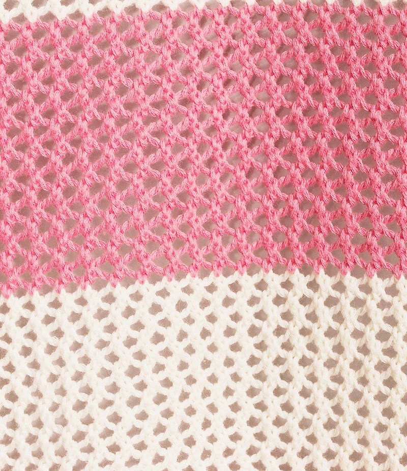 Sanctuary Crochet Open Knit Crew Neck Long Sleeve Sweater