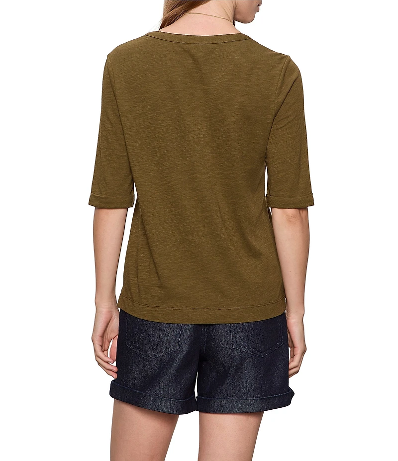 Sanctuary Dolce Notch V-Neck 3/4 Sleeve Knit Top