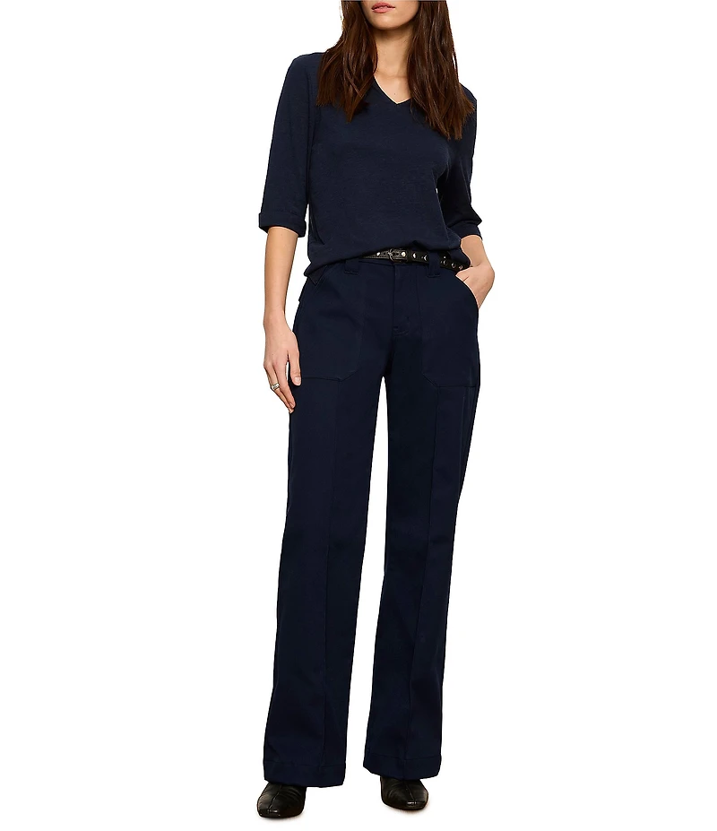 Sanctuary Dolce Notch V-Neck 3/4 Sleeve Knit Top