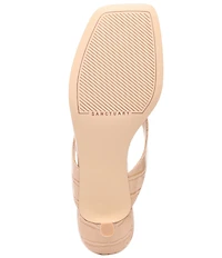 Sanctuary Ease Croco Leather Thong Kitten Heel Sandals
